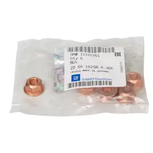 6x ORIGINAL GM Opel Mutter Abgaskr&uuml;mmer Astra Corsa Insignia Zafira 1102751