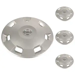 ORIGINAL GM Opel hubcaps Wheel covers Set SILVER 14 inches (4 pieces) 6006050