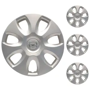 ORIGINAL GM Opel hubcaps wheel covers set SILVER 15 inches (4 pieces) 6006266