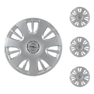 4x ORIGINAL GM Opel hubcap wheel cover SILVER 15 inch CORSA D 13214814