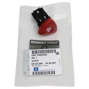 ORIGINAL GM Opel hazard warning light switch hazard warning lights MOVANO VIVARO 93865956