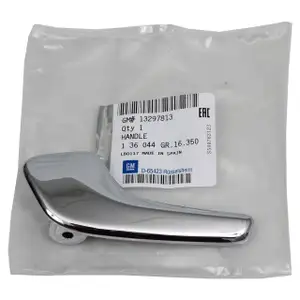 ORIGINAL GM Opel door handle CHROME front left inside 13297813 for CORSA D