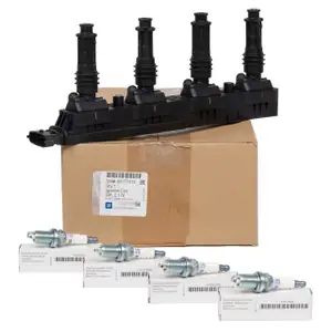 ORIGINAL GM Opel ignition module + 4x spark plug Astra G H Corsa C D Meriva A 1.2 1.4