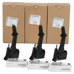 3x ORIGINAL Opel ignition coil + 3x spark plug Adam Astra K Corsa E 1.0 90/105/115 hp