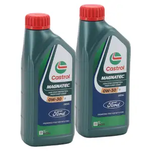 2L 2 Liter ORIGINAL Ford CASTROL MAGNATEC 0W-30 D Motor&ouml;l &Ouml;l WSS-M2C950-A 15F60B
