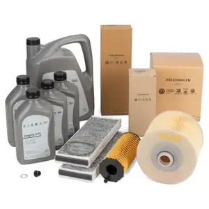 ORIGINAL AUDI filter set, 3 pieces + 9L 0W30 engine oil A6 (4F C6) 2.7/3.0 TDI 163-240 hp from model year
