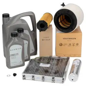 ORIGINAL AUDI filter set, 4 pieces + 7L 0W30 engine oil A4 B8 A5 8T 8F Q5 SQ5 8RB 3.0 TDI