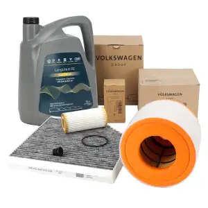 ORIGINAL AUDI Filterset + 5L 0W30 Motor&ouml;l A6 C7 A7 4G A8 4H 1.8/2.0 TFSI 190/249/252 PS