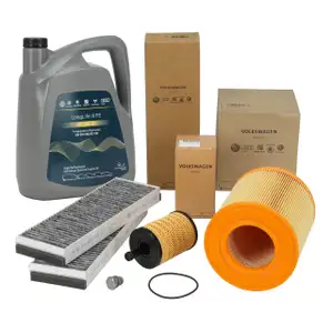 ORIGINAL AUDI Filterset 3-tlg + 5L 0W30 Motor&ouml;l A6 (4F C6) 2.0 TDI 121/136/1400/163/170 PS