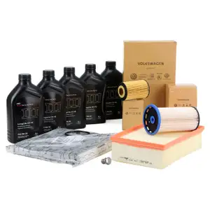 ORIGINAL AUDI filter set, 4 pieces + 5L 0W30 engine oil A3 (8V) Q2 Q3 (F3) TT (FV) 1.6/2.0 TDI