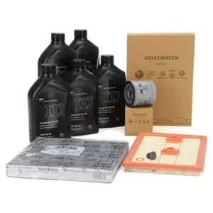 ORIGINAL AUDI filter set + 5L 0W30 engine oil A3 (8V) Q2 (GA) 1.2/1.4 TFSI 105-150 hp