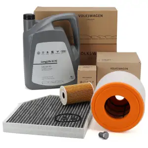 ORIGINAL AUDI filter set Filter package 3 pcs + 5L 0W30 engine oil A6 (C7) 2.0 TDI 136/163/177 hp