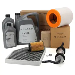 ORIGINAL AUDI Filterset 4-tlg + 7L 0W30 Motor&ouml;l A6 C7 A7 4G 3.0 TDI 204-320 PS bis 04.2014
