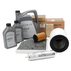 ORIGINAL AUDI filter set, 4 pieces + 7L 0W30 engine oil A8 (4H D4) 3.0 TDI quattro 204-258 hp