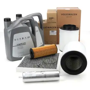 ORIGINAL AUDI filter set, 4 pieces + 10L 0W30 engine oil A8 (4H D4) 4.2 TDI quattro 351 hp