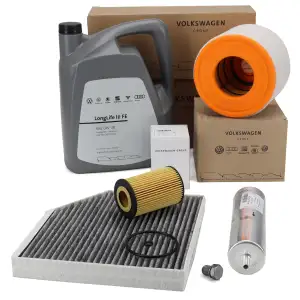 ORIGINAL AUDI Filterset 4-tlg + 5L 0W30 Motor&ouml;l A6 (C7) 2.0 TDI 136/190 PS bis 04.2014