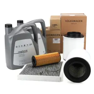 ORIGINAL AUDI filter set, 3 pieces + 10L 0W30 engine oil A8 (4H D4) 4.2 TDI quattro 351 hp