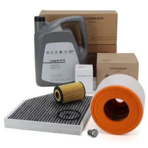 ORIGINAL AUDI Filter Set Filter Package 3 pcs + 5L 0W30 Engine Oil A6 (C7) 2.0 TDI 136/150/190 hp