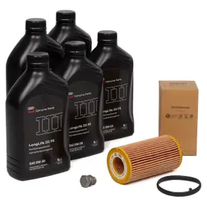 5L ORIGINAL AUDI 0W-30 Motoröl + Ölfilter A3 S3 8P A4 B7 A6 C6 TT TTS 8J 2.0 TFSI
