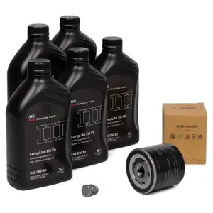 5L ORIGINAL AUDI 0W-30 Motoröl + Ölfilter A2 (8Z0) 1.4 75 PS + 1.6 FSI 110 PS