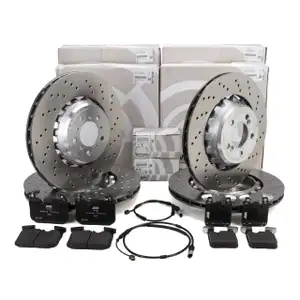 ORIGINAL BMW Bremsscheiben + Bremsbel&auml;ge + Sensor M2 F87 M3 F80 M4 F82 F83 vorne + hinten