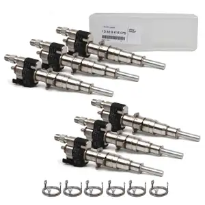 6x ORIGINAL BMW Einspritzventil + W&auml;rmeschutzscheibe E82 E88 E90-93 F01-04 X6 Z4 N54 N55