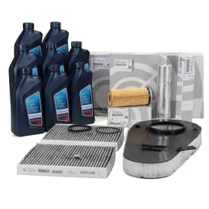 ORIGINAL BMW filter set, 4 pieces + 8L 5W30 engine oil F10 F11 F07 525-535d F01-04 730d 740d N57