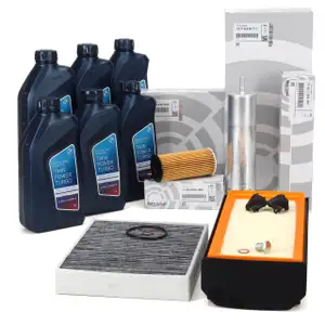 ORIGINAL BMW filter set, 4 pieces + 6L 5W30 engine oil, 3 Series F30-34 330/335d, 4 Series F32-36 430/435d N57