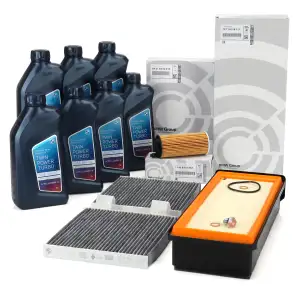 ORIGINAL BMW filter set, 3 pieces + 7L 5W30 engine oil X3 F25 X4 F26 xDrive30/35d N57 from 10/2011