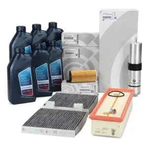 ORIGINAL BMW filter set, 4 pieces + 6L 5W30 engine oil X3 F25 X4 F26 sDrive18d xDrive20d B47