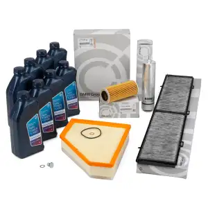 ORIGINAL BMW filter set, 4 pieces + 8L 5W30 engine oil, 3 Series E90 E91 E92 330d 335d M57 until 02/2010