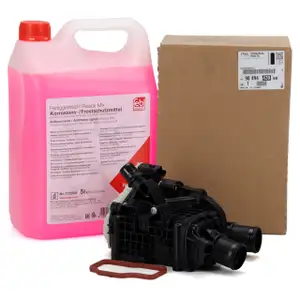 ORIGINAL PSA OPEL Thermostat + Geh&auml;use + Sensor + 5L febi Frostschutz 2.0 BlueHDi