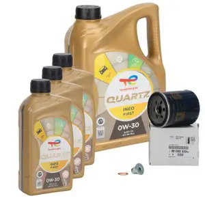 8L TOTAL QUARTZ INEO FIRST Motoröl Öl 0W30 + ORIGINAL PSA Ölfilter 2.2 BlueHDi 9809532380