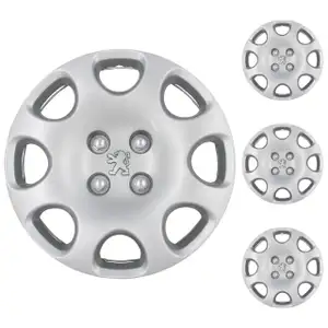 ORIGINAL Peugeot hubcap set OCEANNE SILVER 15 inches (4 pieces)