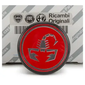 1x ORIGINAL Fiat Abarth Nabendeckel Alufelge Rot 500 500C Punto / Evo 124 Spider 51811808