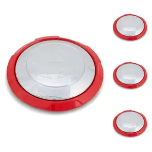 4x ORIGINAL Fiat Abarth Hub Cap Wheel Cover Aluminum Wheel Chrome Red 500 Punto 51895377