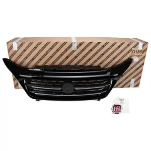 ORIGINAL Fiat K&uuml;hlergrill Schwarz mit 2 Chromleisten + Emblem Ducato (250)