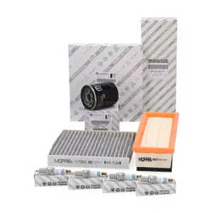 ORIGINAL Fiat filter set + 4x spark plugs 500 Panda (312_ 319_) from 11/2012 1.2 69 hp