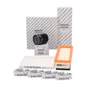 ORIGINAL Fiat filter set + 4x spark plugs 500 (312_) until 08/2011 Panda (169_) 1.2 69 hp