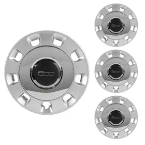 4x ORIGINAL Fiat hubcap wheel trim 14 inch silver 500 500C 312 50901871