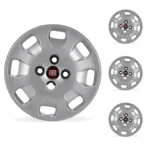 4x ORIGINAL Fiat hubcap wheel cover 13 inch silver Panda (169_) 51901864