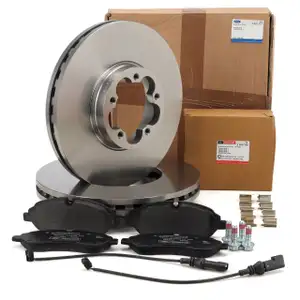 ORIGINAL Ford Bremsscheiben + Bremsbeläge + Sensor Transit V363 mit Doppelbereifung vorne