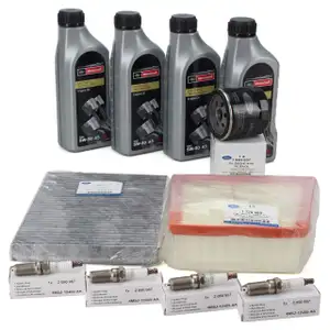 ORIGINAL Ford inspection kit + 4L 5W30 engine oil + 4x spark plugs B-MAX FIESTA VI