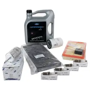 ORIGINAL Ford Inspektionskit 5L Motor&ouml;l 5W30 4x Z&uuml;ndkerze FOCUS I 1.6-2.0 16V