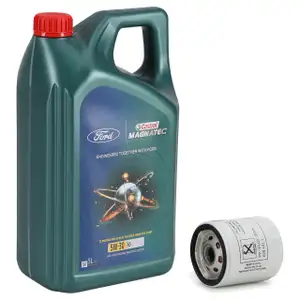 5L ORIGINAL Ford CASTROL 5W30 A5 + Ölfilter 2468342 1.0/2.0 EcoBoost 1.8 2.0 2.3