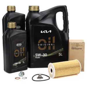 7L ORIGINAL HYUNDAI KIA 5W-30 A5/B5 Motoröl + Ölfilter Santa Fe 2 3 4 Tucson Sportage 3 4