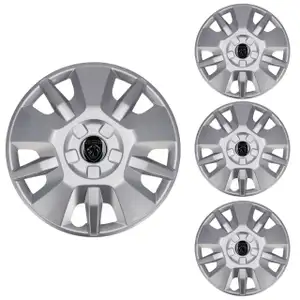 4x ORIGINAL Peugeot MOPAR hubcap wheel cover 15 inch silver Boxer 1611985580