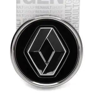 1x ORIGINAL Renault Nabendeckel Nabenkappe Radnabe Silverstone Schwarz Chrom 403152085R