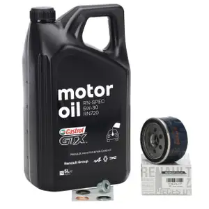 5L CASTROL GTX RN-SPEC 5W30 RN720 engine oil + ORIGINAL Renault oil filter 7700274177