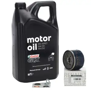 5L CASTROL GTX RN-SPEC 5W30 RN720 engine oil + ORIGINAL Renault oil filter 8200768913